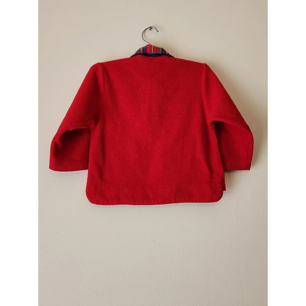 Vintage Y2K Dogs In Umbrella Collared Fleece Sweater Size 12Months Baby Toddler